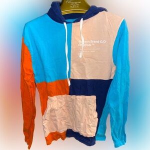 Men’s Long Sleeve Hooded Color Block Shirt 🌵Small